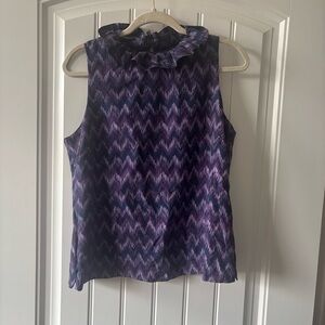 Elizabeth McKay Purple Zigzag Sleeveless Blouse